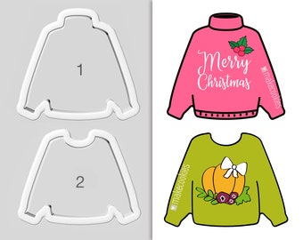 Sweater Cookie Cutter, Halloween Cookie Cutters, Christmas cookie cutters, Fondant cutter, Ugly sweater,