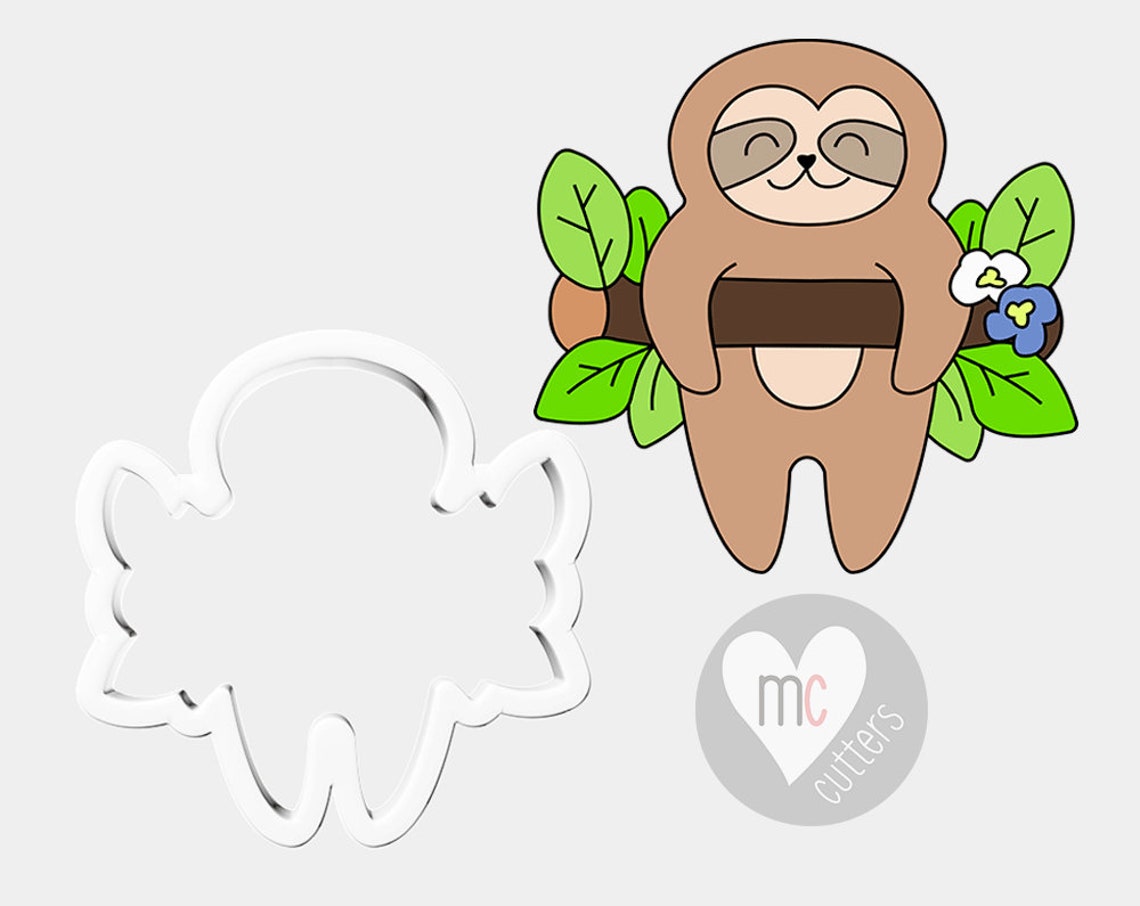 Sloth Cookie Cutter Animal Cookie Cutter Sloth on the Tree Etsy