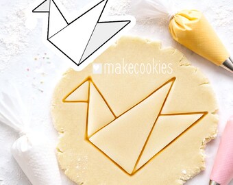 Origami Crane Cookie Cutter for baking, fondant and clay