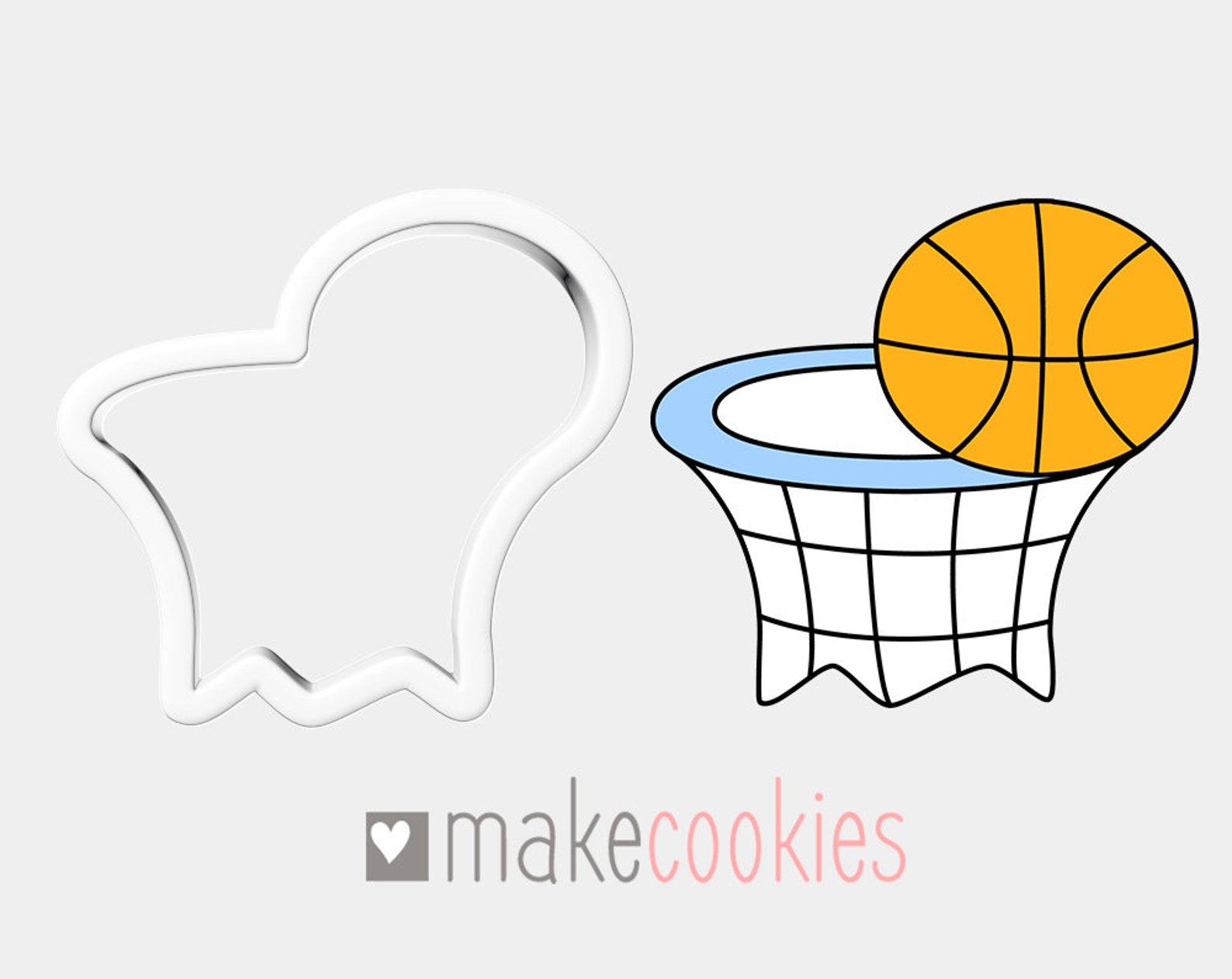 Basketball Cookie Cutter Sport Cookie Cutter Basket Cookie Etsy