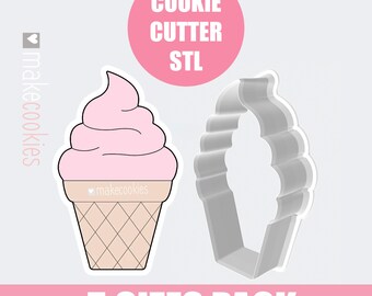 Ice Cream Cookie Cutter STL 3d model - Digital Download for 3D printing