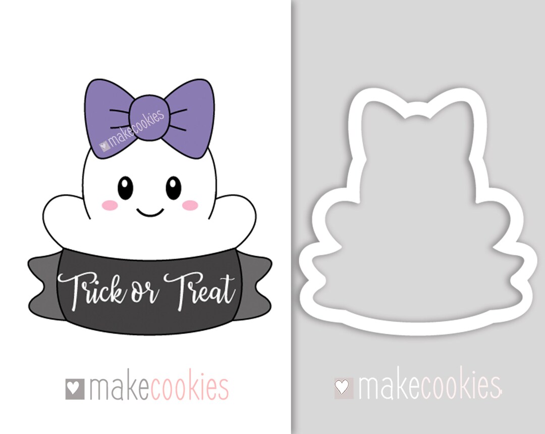 Ghost With Banner Cookie Cutter Halloween Cookie Cutters - Etsy