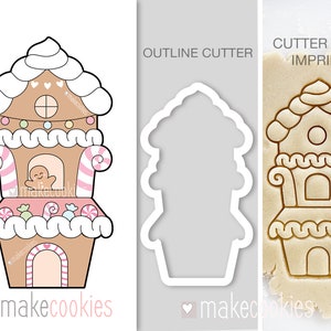 Tall Christmas Gingerbread House Cookie Cutter
