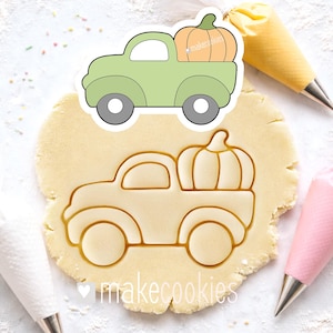 Truck with Pumpkin Cookie Cutter with imprint: Thanksgiving Baking and Clay crafts