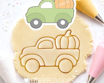 Truck with Pumpkin Cookie Cutter with imprint: Thanksgiving Baking and Clay crafts