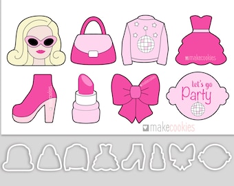 Barbie Inspired Cookie Cutter Set (8 pcs)