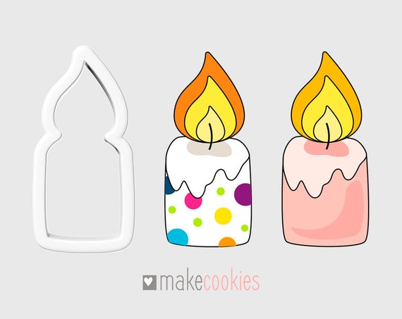 Candle Cookie Cutter Christmas Cookie Cutters 3d Printed Etsy