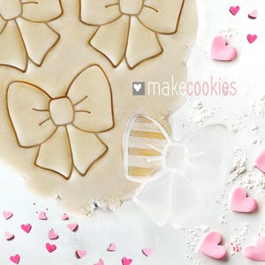 Coquette Bow Cookie Cutter with Imprint: Valentine&#39;s Day Wedding