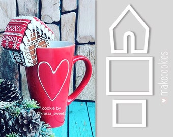 Mini Gingerbread House Mug Hanger Cookie Cutter, Christmas cookie cutters