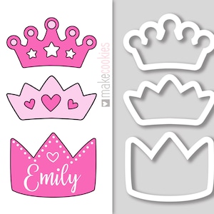 Crown Cookie Cutter: Princess Birthday, Bridal Shower