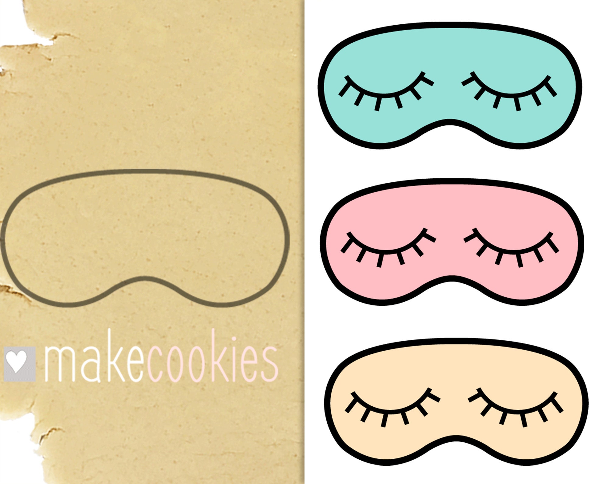 Sleep Mask Cookie Cutter Fondant Cutter 3D Prnted L Bridal Etsy