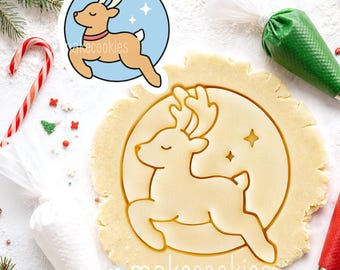 Reindeer Cookie Cutter – Flying Reindeer on Christmas Night