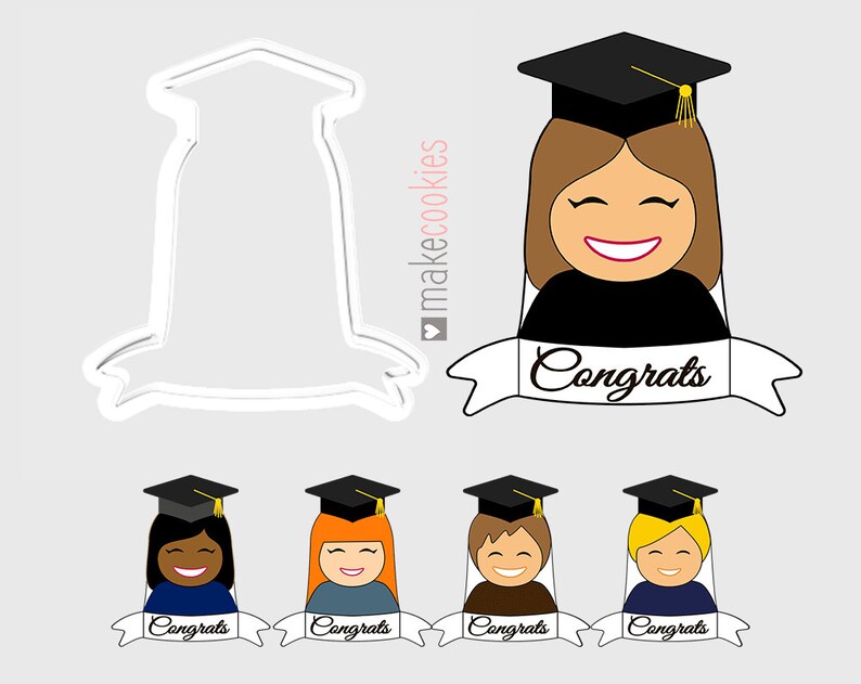 Graduate Cookie Cutter Student Cookie Cutter Fondant Etsy