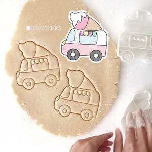 Ice Cream Truck Cookie Cutter, Ice Cream Cookie Cutter, Fondant cutters, 3D printed, Cookie cutters