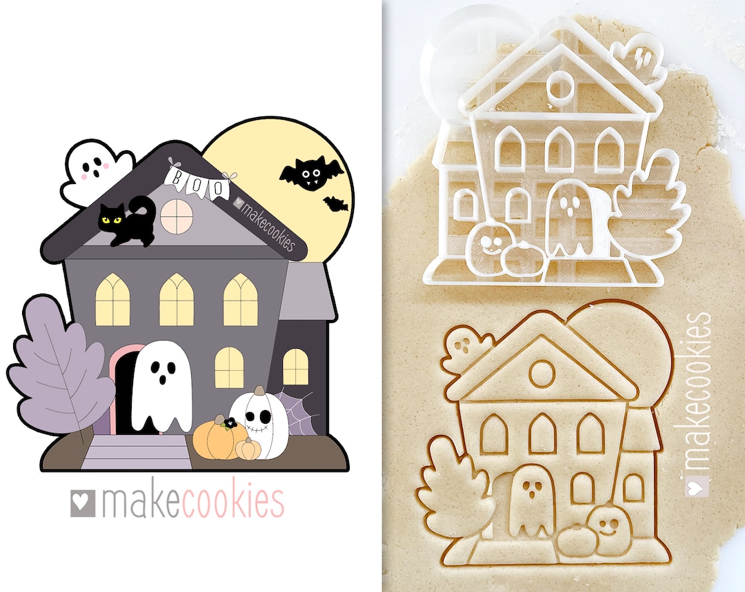 Haunted House Cookie Cutter, Halloween Cookie Cutters, Halloween ...