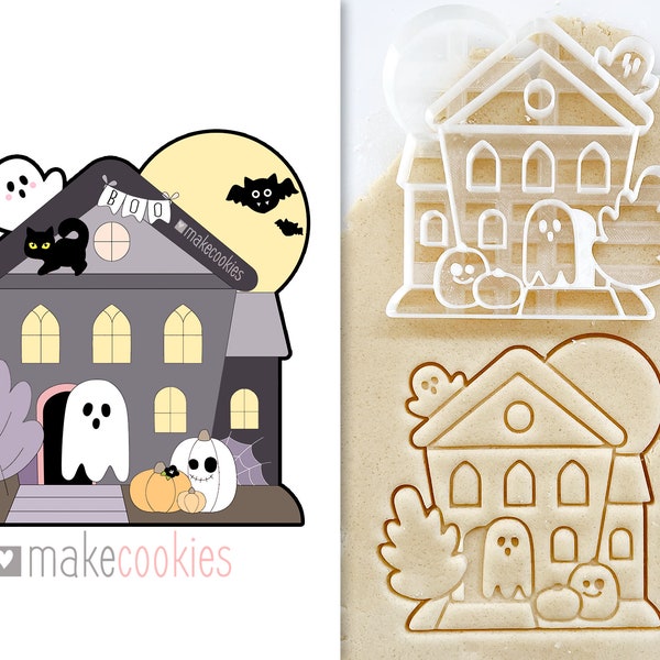 Haunted House Cookie Cutter, Halloween Cookie Cutters, Halloween Cutters