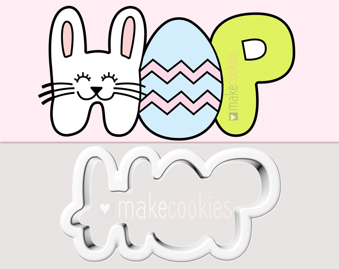 HOP Cookie Cutter Easter Rabbit Cookie Cutter Easter Bunny Etsy