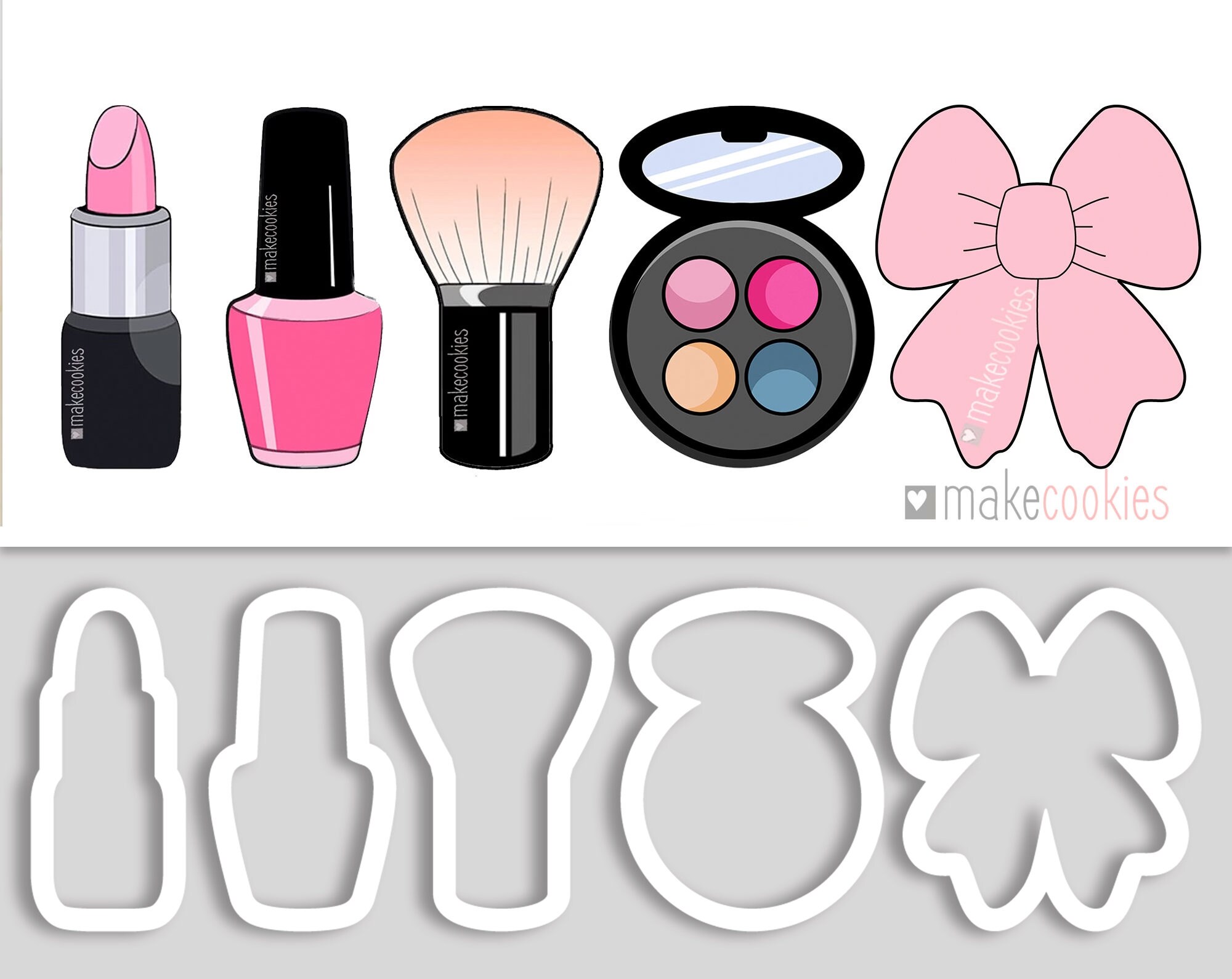Makeup Set Cookie Cutters Bridal Shower Cutters Make Up