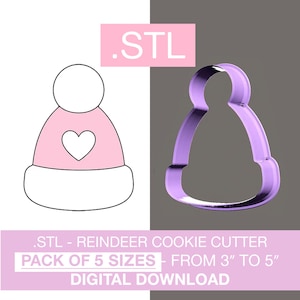 Digital Download Pom Pom Hat Cookie Cutter STL 3D Printable Cookie Cutter File for 3D Printing Christmas DIY Cookie Cutter Holiday Design