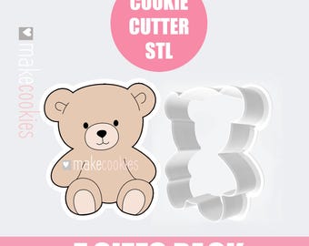 Teddy Bear Cookie Cutter STL: 3D Printing Digital Download
