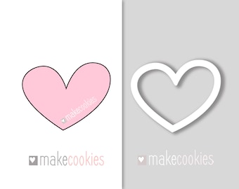 Heart Cookie Cutter: Valentine's Day, Wedding, Fondant (3D Printed)