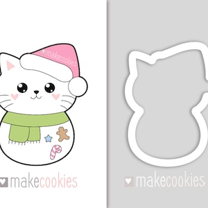 Cat Snowman Cookie Cutter - Christmas Cutters