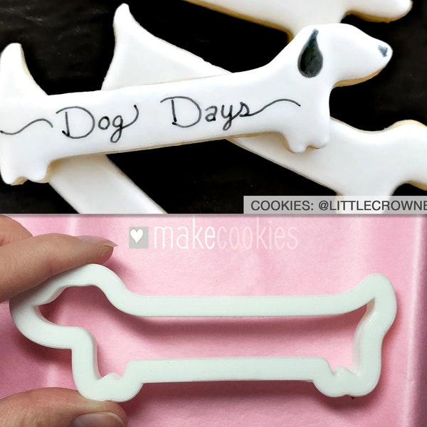 Dog Cookie Cutter, Teckel Cookie cutter, Weiner Dog Cookie Cutter, Dachshund Cookie Cutter, Hearts, Love