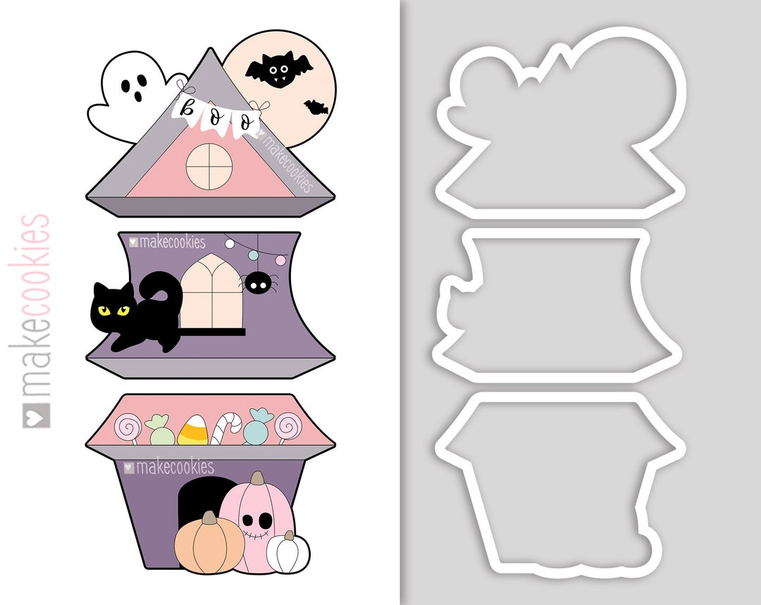 Haunted House Cookie Cutter Set (3 Pcs), Halloween Cookie Cutters - Etsy