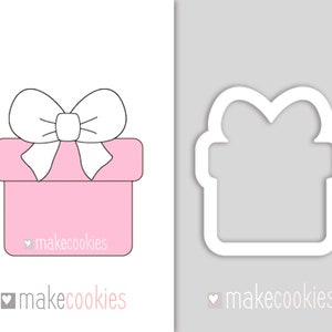 Gift Box Cookie Cutter: Valentine&#39;s Day, Christmas, Fondant