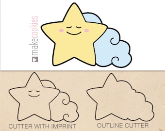 Little Star Cookie Cutter #3, Baby shower cookie cutters, Cookie Stamp