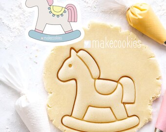 Rocking Horse Baby shower themed Cookie Cutter: Baking, Fondant & Clay crafts