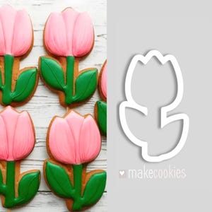 Tulip Cookie Cutter: Floral Fondant Cutter afbeelding 3
