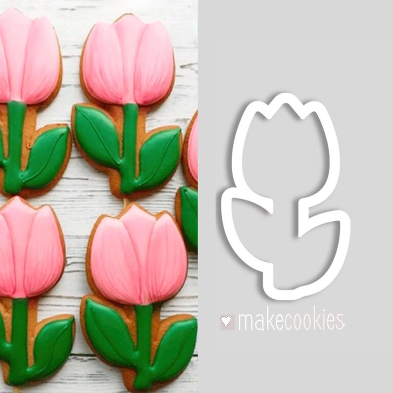 Tulip Cookie Cutter: Floral Fondant Cutter afbeelding 3