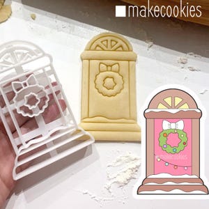 Christmas Door Cookie Cutter, Christmas Cookie cutters, Merry christmas, Fondant Cutters