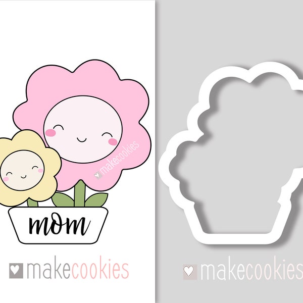 Two Flowers Cookie Cutter, Mother's Day