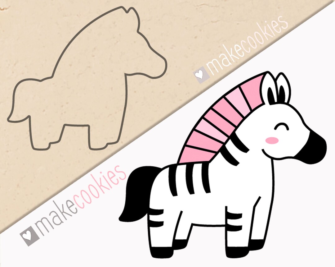 Safari Animals Zebra Cookie Cutter, Animals Cookie Cutter, Fondant