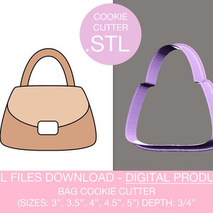 Digital Download Bag Cookie Cutter, 3d model for printing