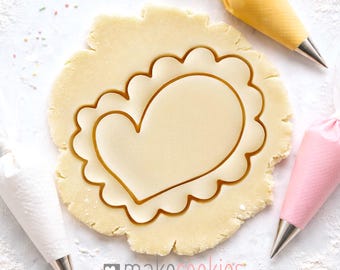 Scalloped Heart Cookie Cutter, Valentine's Day cookie cutters
