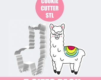 Llama Cookie Cutter STL for 3D printing - 5 Sizes Pack - Digital Download