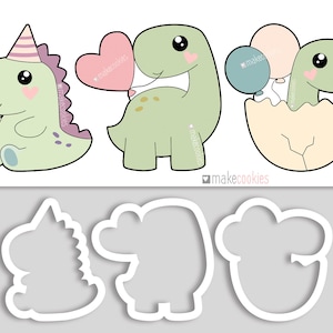 Dino Birthday Cookie Cutter Set