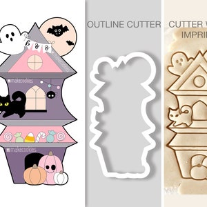 Tall Haunted House Cookie Cutter, Halloween Cookie Cutters, Halloween Cutters