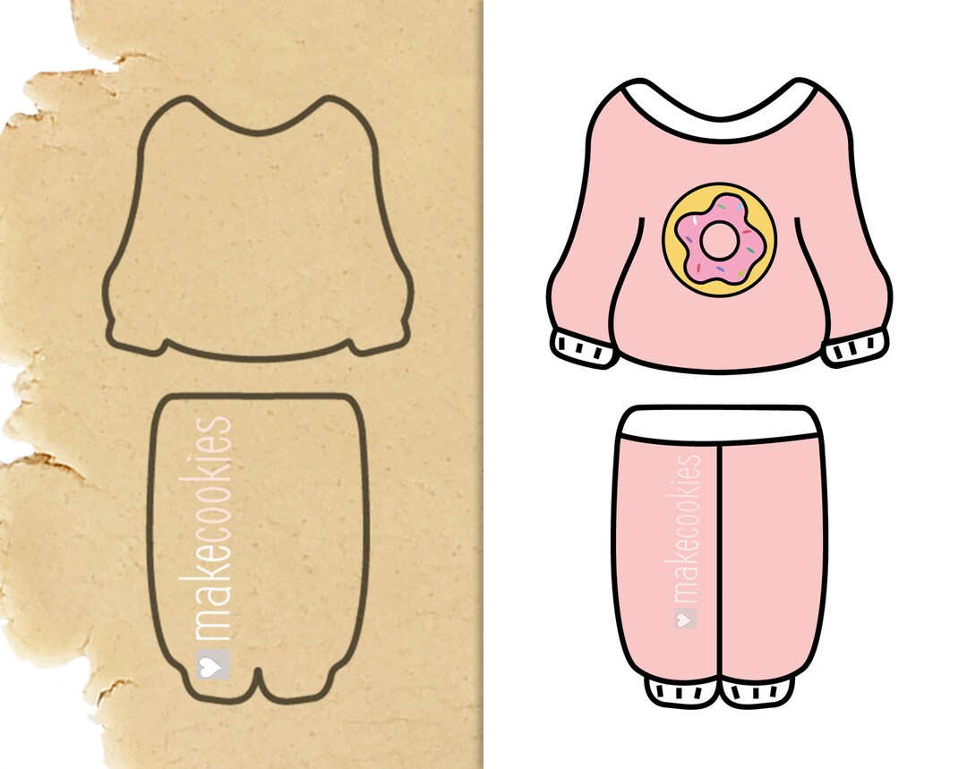 Pajama Cookie Cutter Set and Pajama Party Cutter and Fondant Etsy