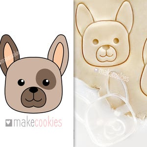 Dog Cookie Cutter Bulldog Cutter Fondant Cookie Stamp Clay Frenchie cookie mold