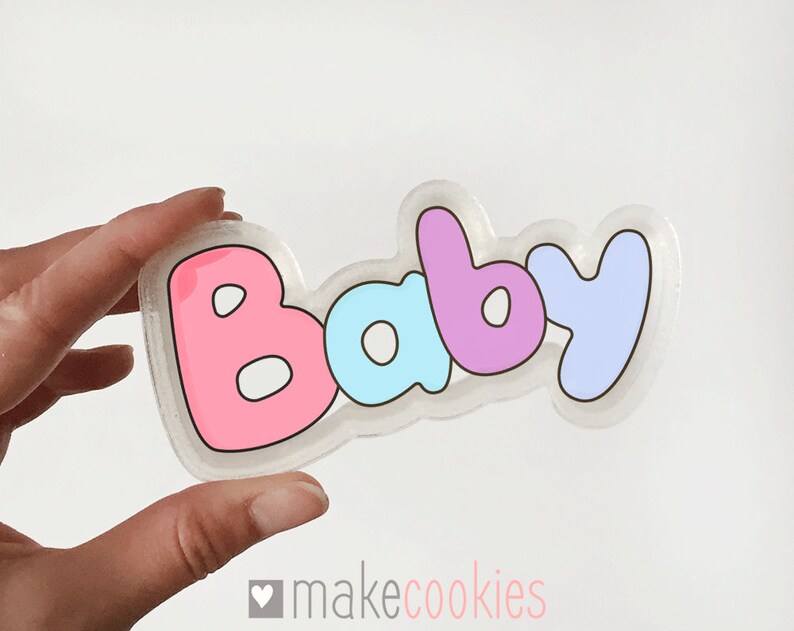 Baby Word Cookie Cutter Baby Shower Cookie Cutters Fondant Etsy