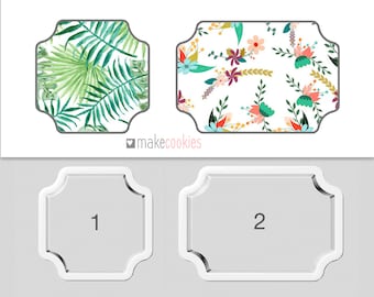 Plaque Cookie Cutter: Hand Lettered Frame, Polymer Clay Cutter