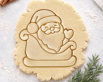 Santa Cookie Cutter with Sleigh – Christmas Eve Stamp