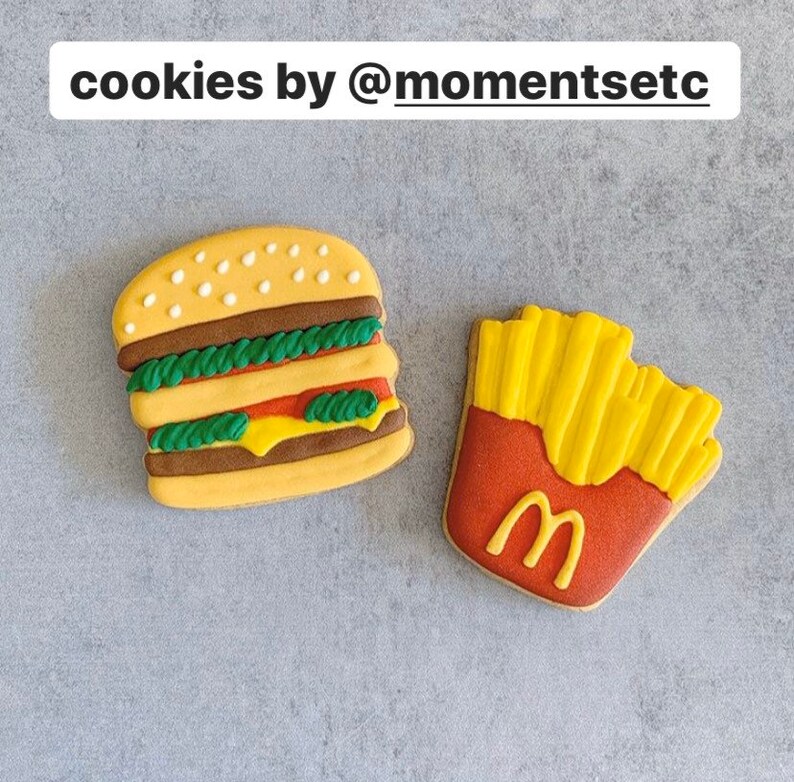 Burger Cookie Cutter Hamburger Cookie Cutter Fondant Cutters Etsy