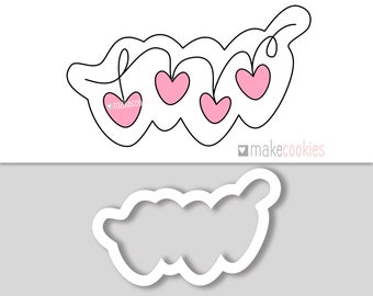 Heart Garland Cookie Cutter, Love Lights cookie cutter,  Valentine's Day,  Love cookie cutter, Fondant cutters, 3D printed