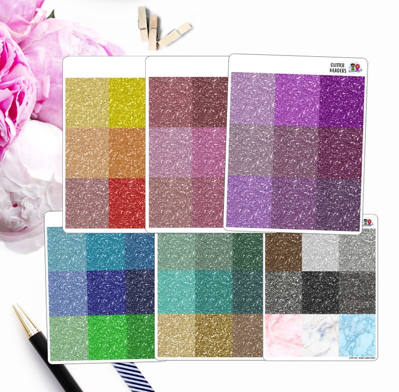 Multi-Color Glitter Headers