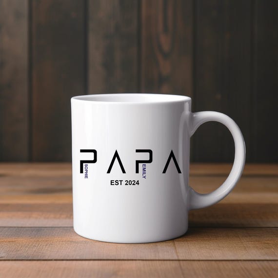 Dad Mug EST 2024 – Birth Gift – Personalized – Father's Day Gift – Expectant Father – Baby Announcement – Dad Mug